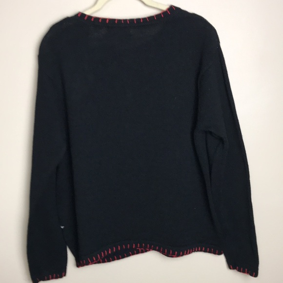 Animal Print Xmas Tree Beaded Knit Cardigan S|M - Picture 6 of 7